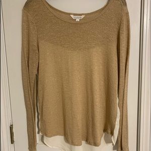 Brown/cream dressy long sleeve